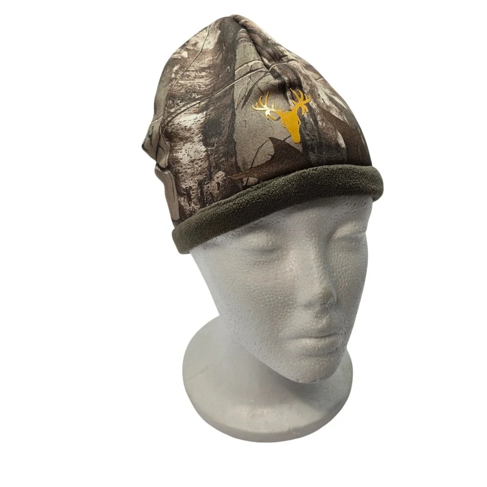 Hot Shot Youth Realtree Xtra Camo Fleece Lined Beanie Hunting Hat Deer Skull